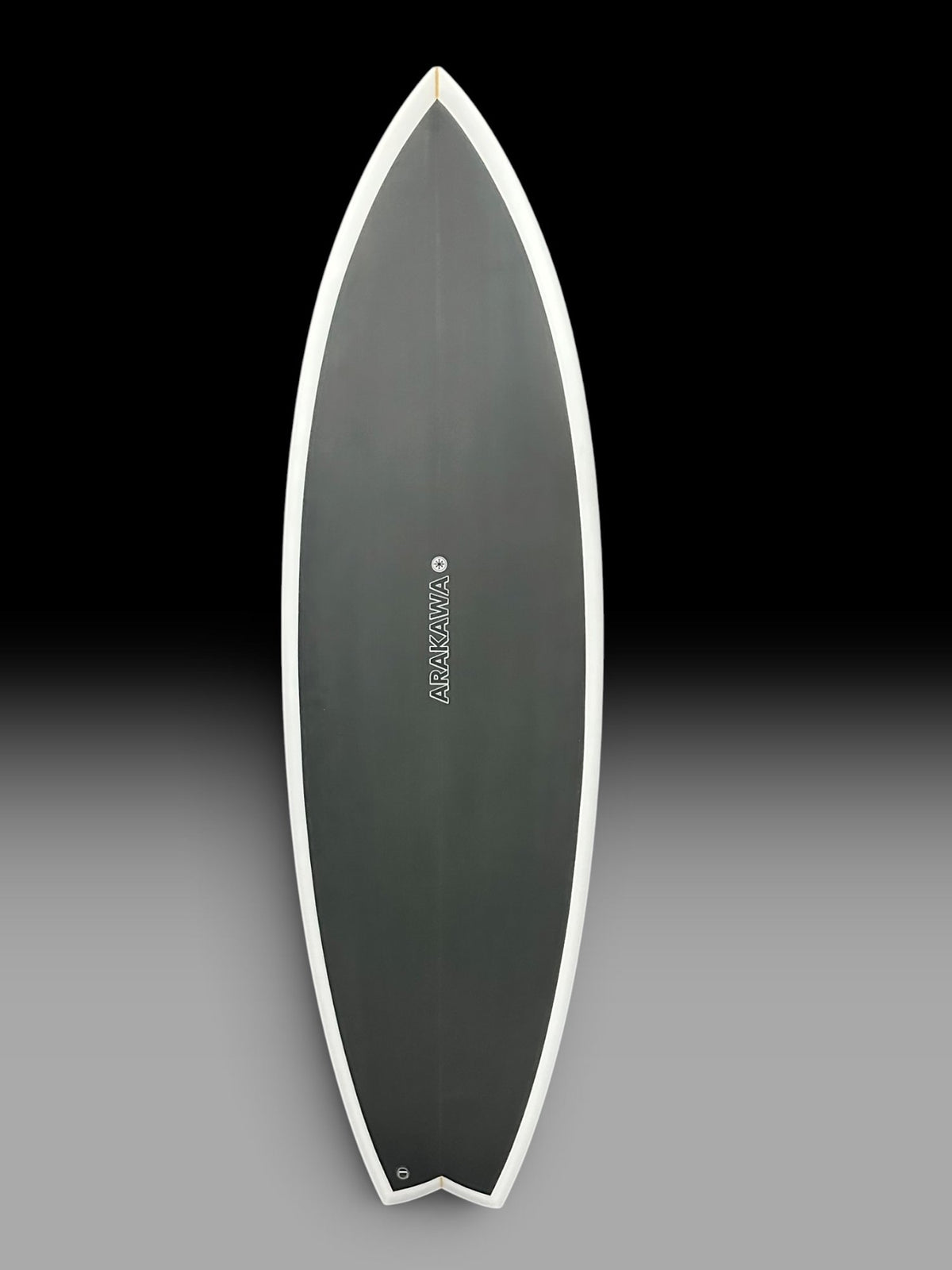 Arakawa Firecat 5'10 surfboard – deck view