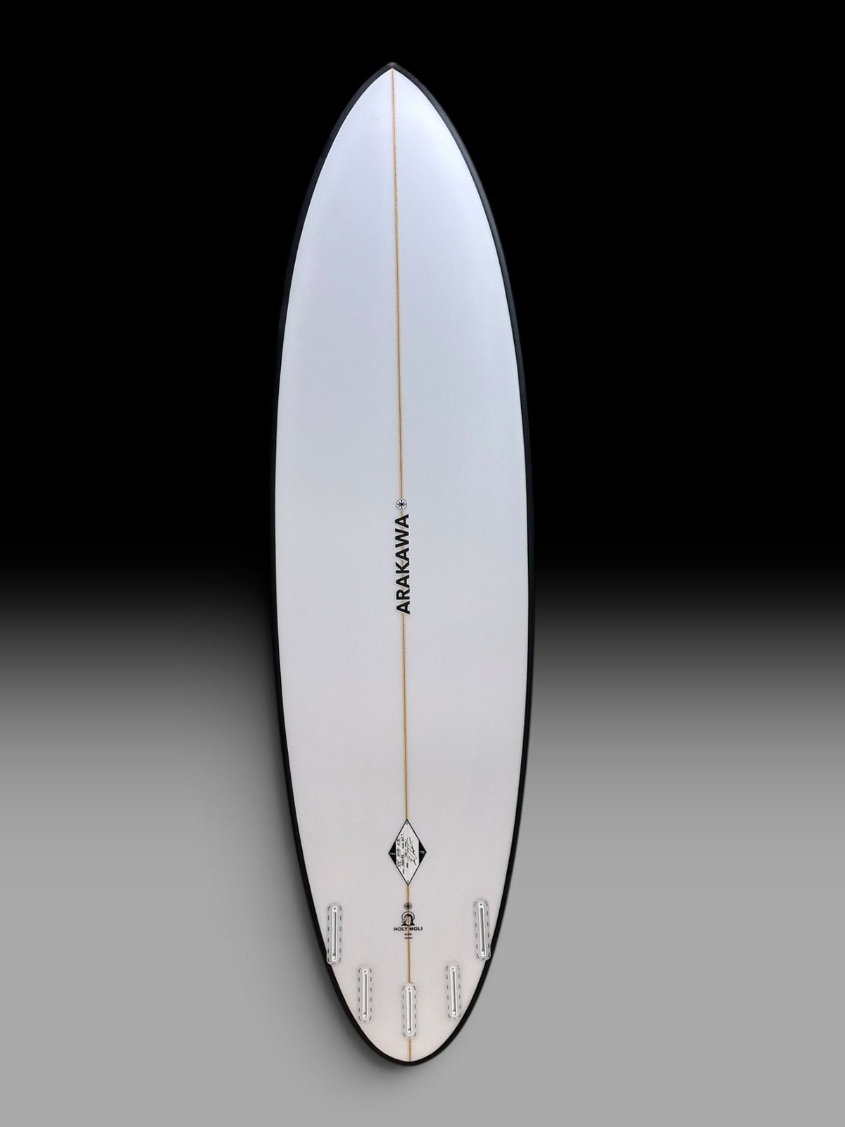 Arakawa Holy Moli 6'10 surfboard – bottom view