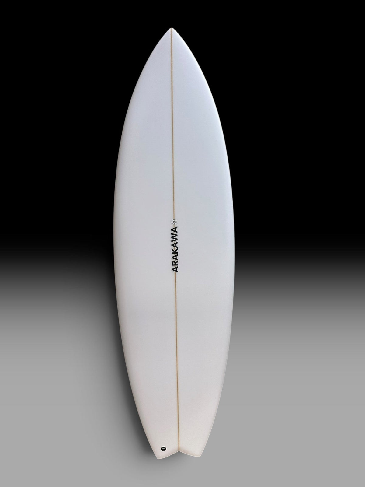 Arakawa Firecat 6'0 thruster surfboard – deck view