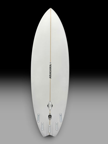Arakawa Firecat 6'2 surfboard – bottom view
