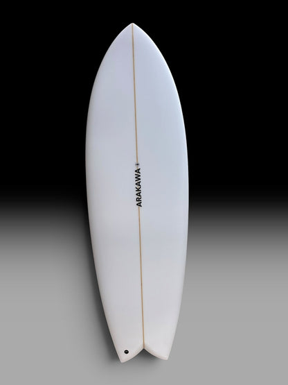 Arakawa Slingshot 5'8 surfboard – deck view
